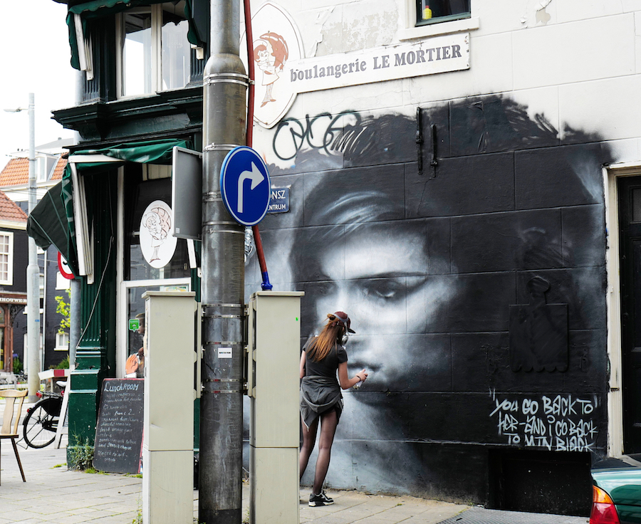 Graffiti Tribute to Amy Winehouse - Amsterdam